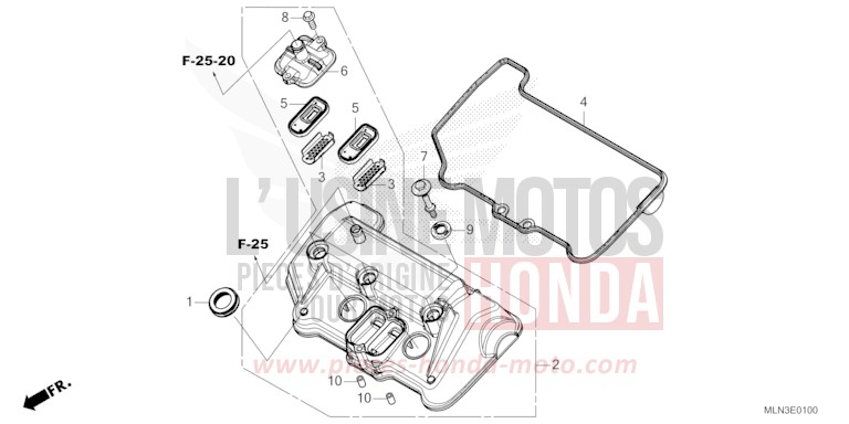 COUVERCLE DE CULASSE de Africa Twin GRAND PRIX RED (R380B) 2024